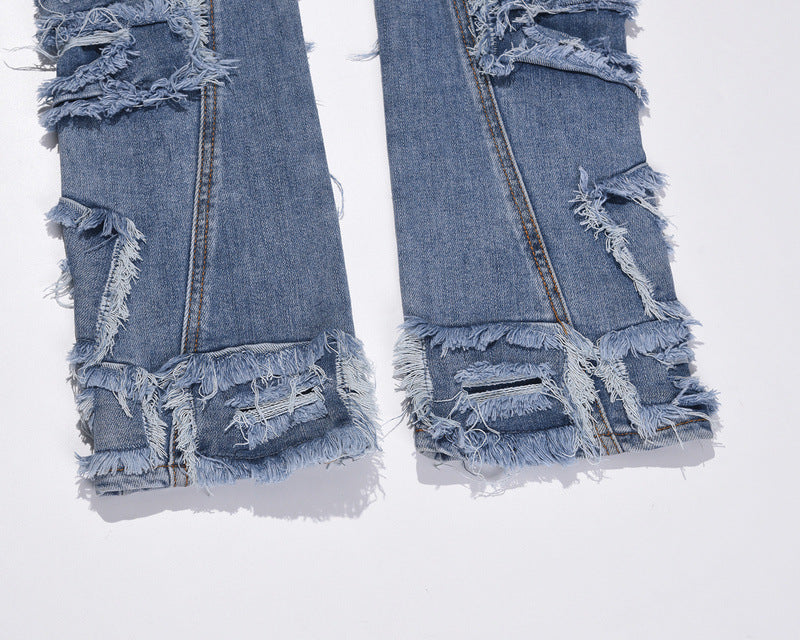 Distressed Blue Jeans