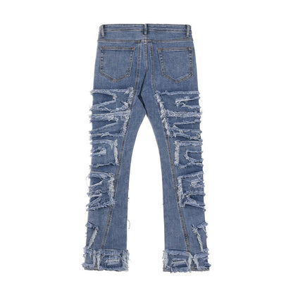 Distressed Blue Jeans