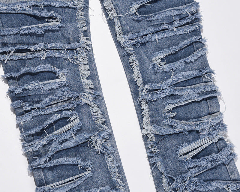 Distressed Blue Jeans