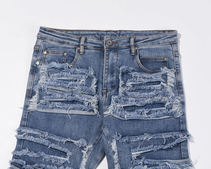 Distressed Blue Jeans